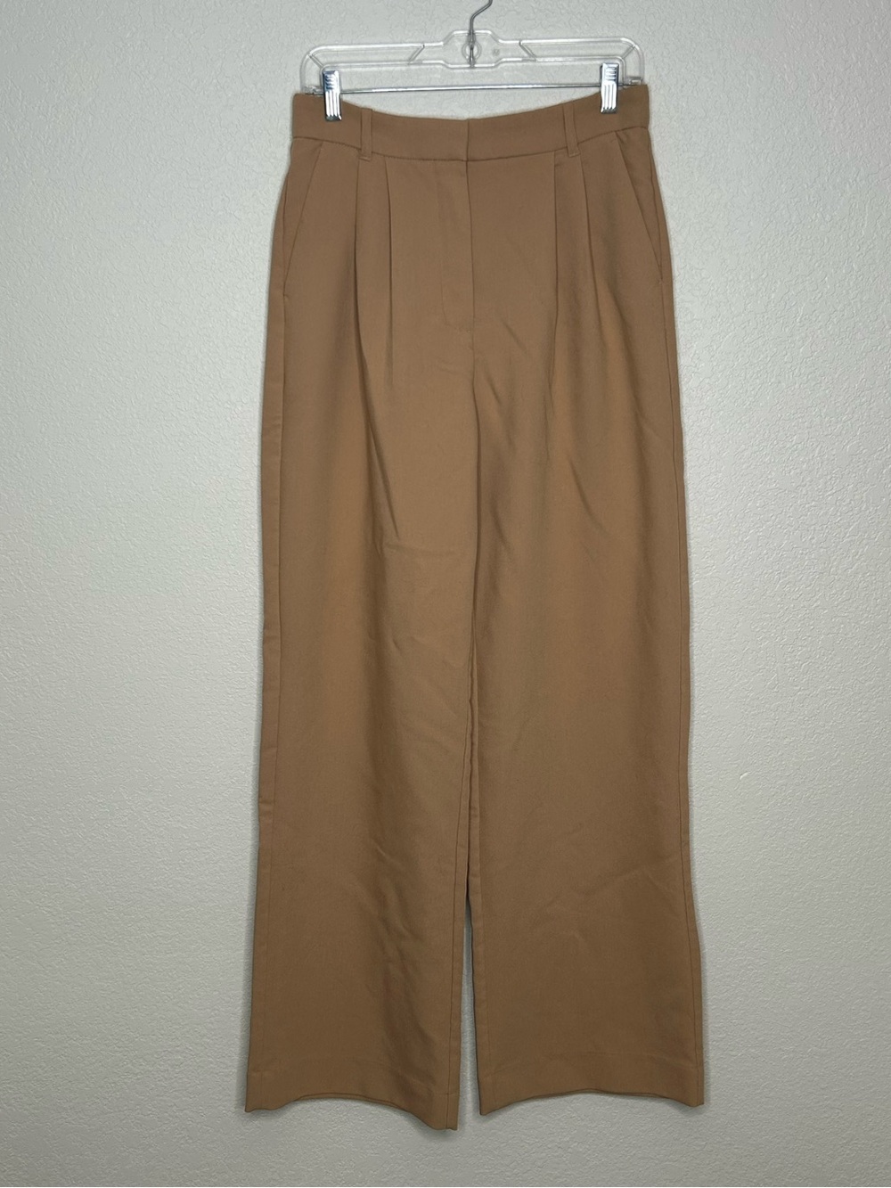 Abercrombie & Fitch High-Rise Wide Leg Trouser Camel Tan Pants